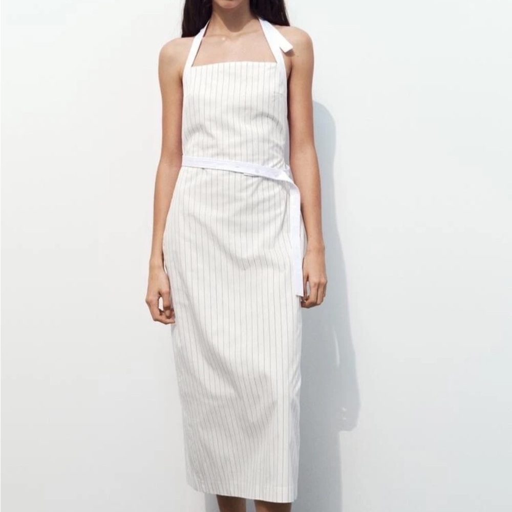 Zara Gabardine Halter Dress